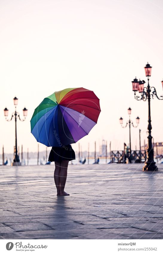 Let's Colour Venice VI Kunst Künstler Kunstwerk Abenteuer ästhetisch Kreativität außergewöhnlich Regenschirm regenbogenfarben Vielfältig Eyecatcher Idee