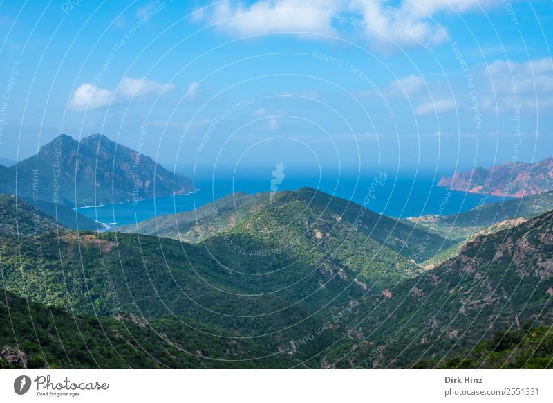 Küstenlandschaft auf Korsika Ferien & Urlaub & Reisen Tourismus Ausflug Ferne Freiheit Sightseeing Sommer Sommerurlaub Umwelt Natur Landschaft Wasser Himmel