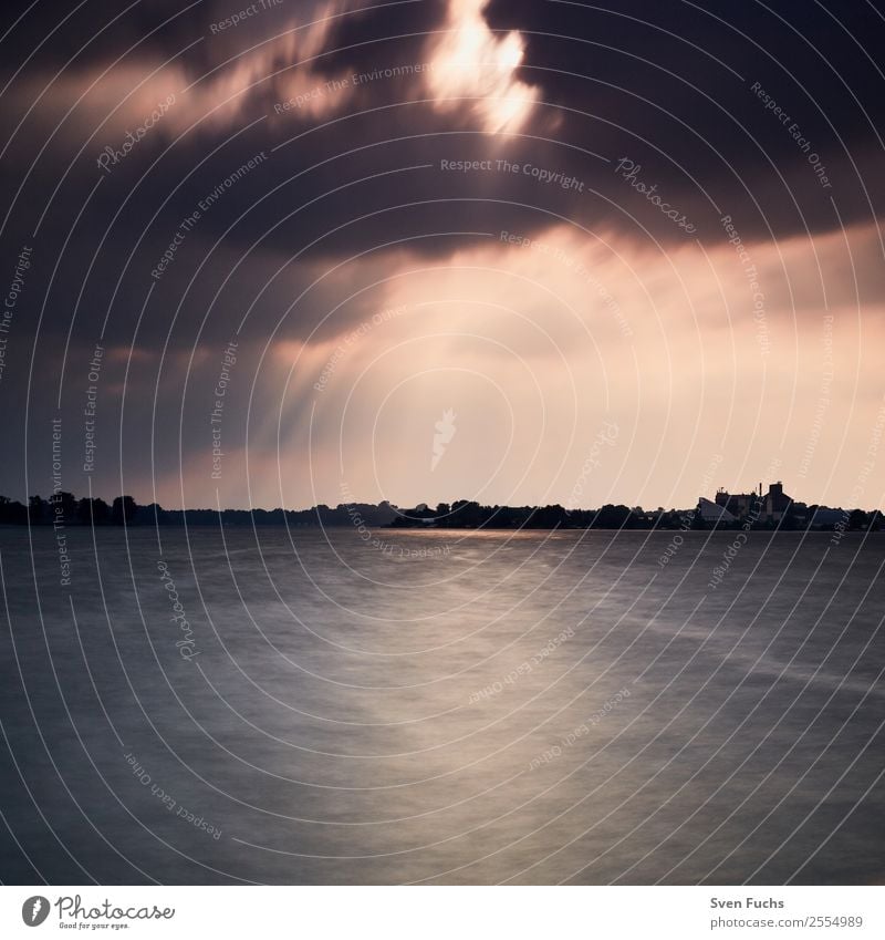 Abendstimmung Bantersee Wilhelmshaven schön Sommer Sonne Strand Meer Insel Natur Landschaft Wasser Wolken Gewitterwolken Horizont See Fluss maritim blau grau