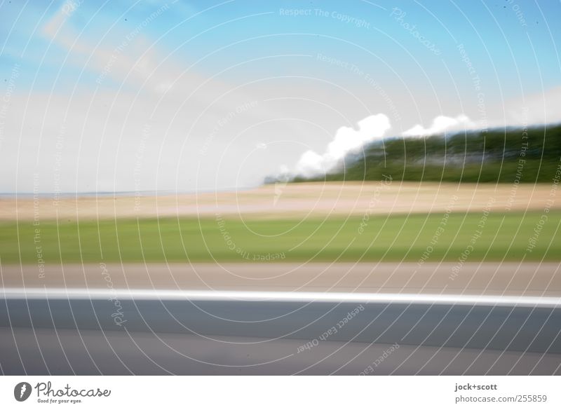 Quotient aus der Strecke (s) und der Zeit (t) Landschaft Wolken Schönes Wetter Feld Autobahn fahren Geschwindigkeit Horizont Inspiration