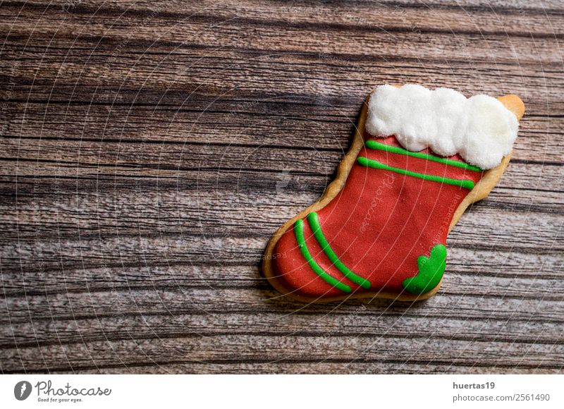 Weihnachtsgebäck auf Holztisch Lebensmittel Dessert Süßwaren Ferien & Urlaub & Reisen Dekoration & Verzierung Weihnachten & Advent Familie & Verwandtschaft Baum