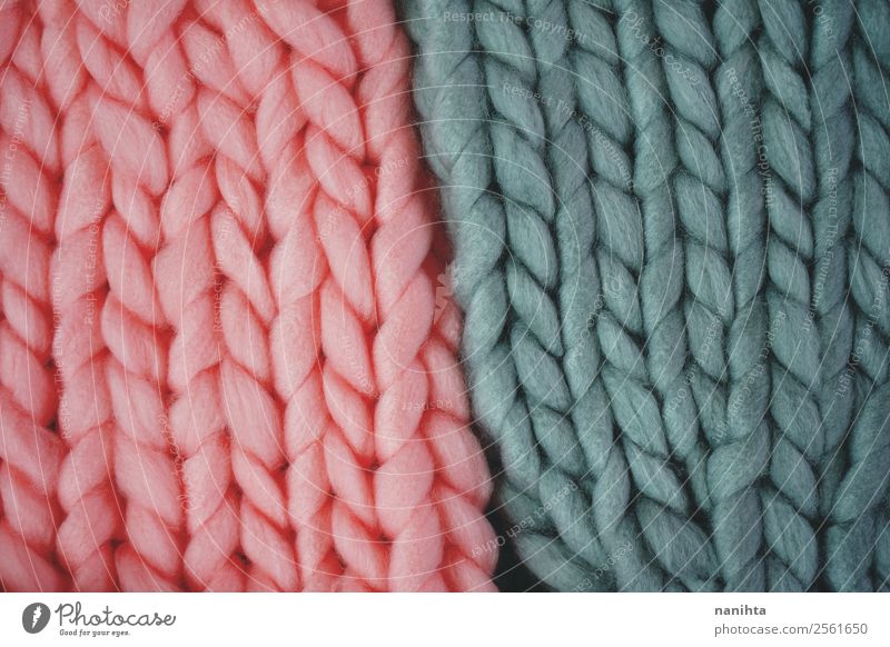 Rosa und graue Textur der Wolle Winter Bekleidung Wollmütze ästhetisch authentisch einfach Unendlichkeit gut natürlich neu retro Sauberkeit Wärme weich rosa
