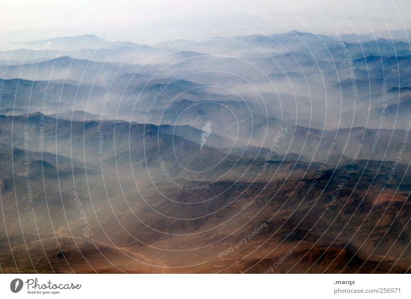 Haze Umwelt Natur Landschaft Horizont Klimawandel Nebel Berge u. Gebirge Endzeitstimmung Freiheit Ferne Farbfoto Außenaufnahme Menschenleer Tag Vogelperspektive