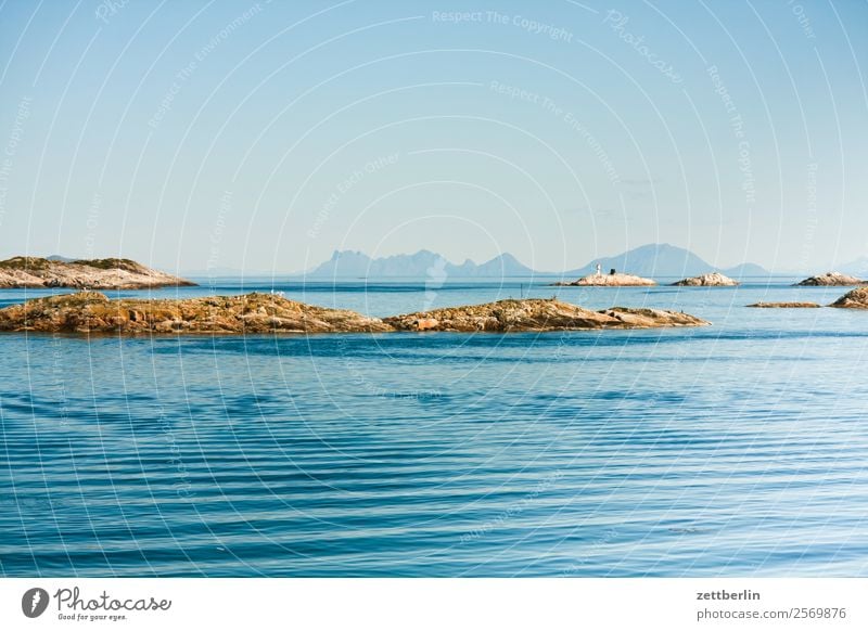 Kabelvåg Polarmeer Europa Felsen Ferien & Urlaub & Reisen Fjord Himmel Himmel (Jenseits) Horizont Insel Landschaft Lofoten maritim Meer Natur nordisch Norwegen