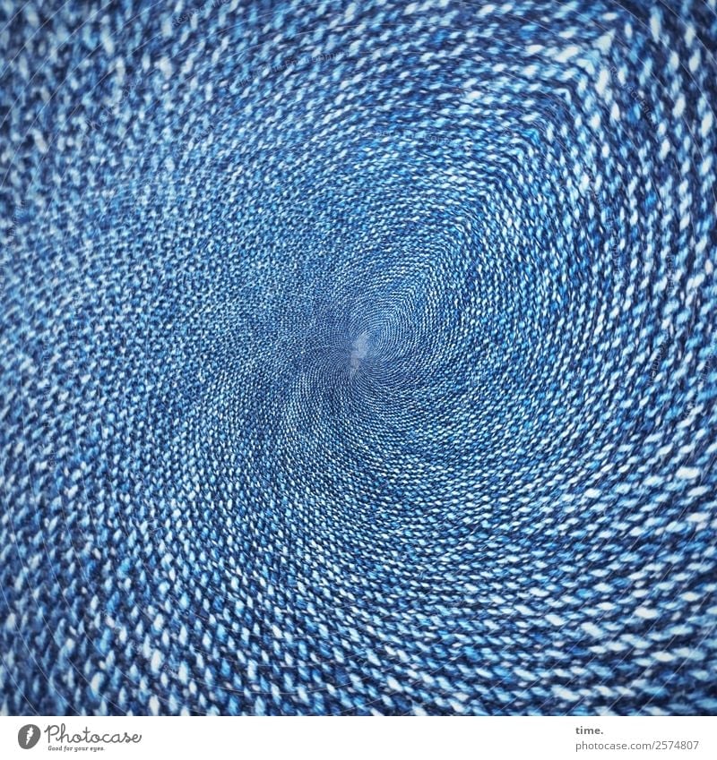 Grenzüberschreitung | Fotofake Stoff Linie Streifen Netzwerk Drehung drehen außergewöhnlich Unendlichkeit wild blau Kraft Leben ästhetisch Design elegant