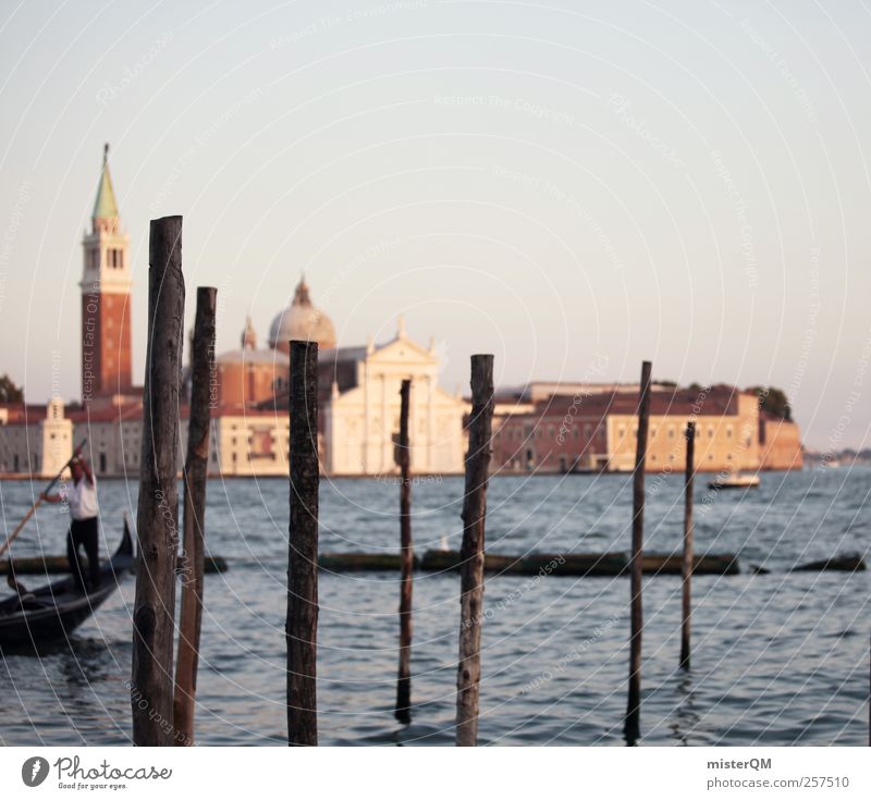 Romantik. Kunst ästhetisch Venedig Veneto Hafenstadt Italien Mittelmeer Meer San Giorgio Maggiore Insel Stadt Berühmte Bauten Sehenswürdigkeit Idylle