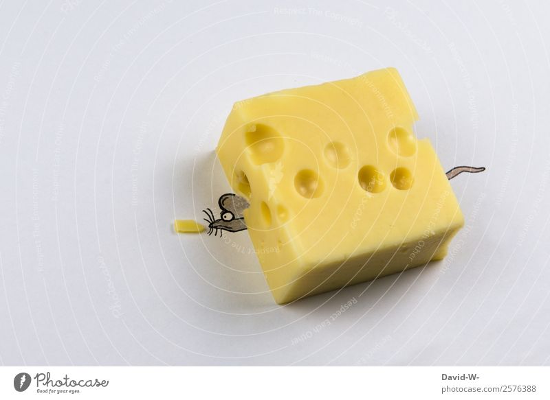 kleiner Dieb Lebensmittel Käse Lifestyle elegant Stil Design Glück Zufriedenheit Kunst Kunstwerk Tier Wildtier Maus 1 Fressen Neugier Ratte niedlich Zeichnung