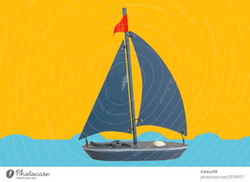Dekoratives Segelboot aus Holz Lifestyle Design Ferien & Urlaub & Reisen Sommer Sommerurlaub Unendlichkeit Hintergrundbild Model Marine Spielzeug Wellen ferien