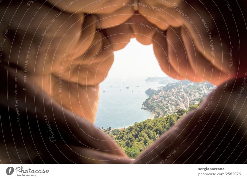 Blick auf den Golf von Cap Martin und Monaco Lifestyle kaufen Reichtum elegant Stil exotisch Segeln tauchen Natur Landschaft Pflanze Wasser Küste Roquebrune
