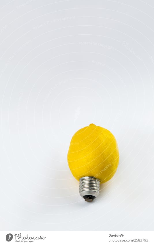 Glühbirne Bildung Wissenschaften Erwachsenenbildung Schule lernen Leben hell Gedanke Idee Show einfallend Intuition Impuls Inspiration Erkenntnis Zitrone gelb