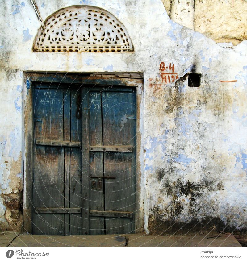 Access Lifestyle Ferien & Urlaub & Reisen Tourismus Ferne Häusliches Leben Indien Architektur Mauer Wand Fassade Tür Zeichen alt dreckig historisch kaputt schön