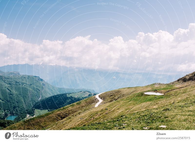 Monte Baldo | Gardasee Umwelt Natur Landschaft Himmel Wolken Sommer Schönes Wetter Gras Alpen Berge u. Gebirge Gipfel nachhaltig natürlich blau grün ruhig