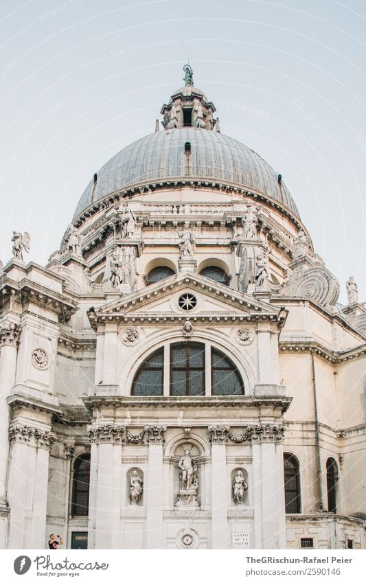 Dom Kleinstadt Stadt Hafenstadt grau schwarz weiß Statue Ornament Religion & Glaube Kuppeldach Italien Kunst Venedig Außenaufnahme Detailaufnahme Menschenleer