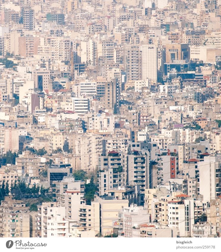 Beirut Libanon Naher und Mittlerer Osten Stadt Hauptstadt Stadtzentrum Skyline Hochhaus Häusliches Leben braun grau Farbfoto Gedeckte Farben Menschenleer Tag