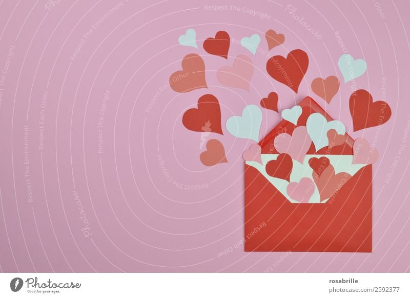 eine Liebeserklärung Valentinstag Muttertag Hochzeit Verlobung Papier Brief Post Briefumschlag Information Heiratsantrag Zeichen Herz Freundlichkeit