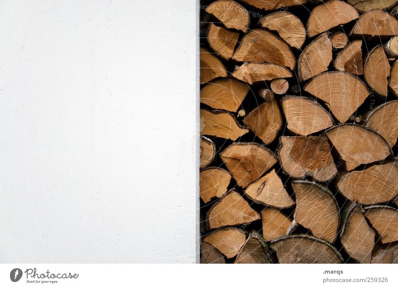 Holzwand Erneuerbare Energie Mauer Wand Fassade authentisch einfach Ordnung Holzstapel Brennholz Energiewirtschaft Rohstoffe & Kraftstoffe Nutzholz Farbfoto