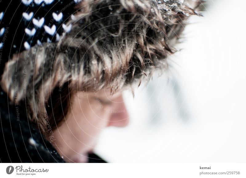Baumloben | Pelzmütze Mensch feminin Frau Erwachsene Leben Gesicht Nase 1 30-45 Jahre Winter Eis Frost Schnee Mode Bekleidung Accessoire Mütze Pelzkragen
