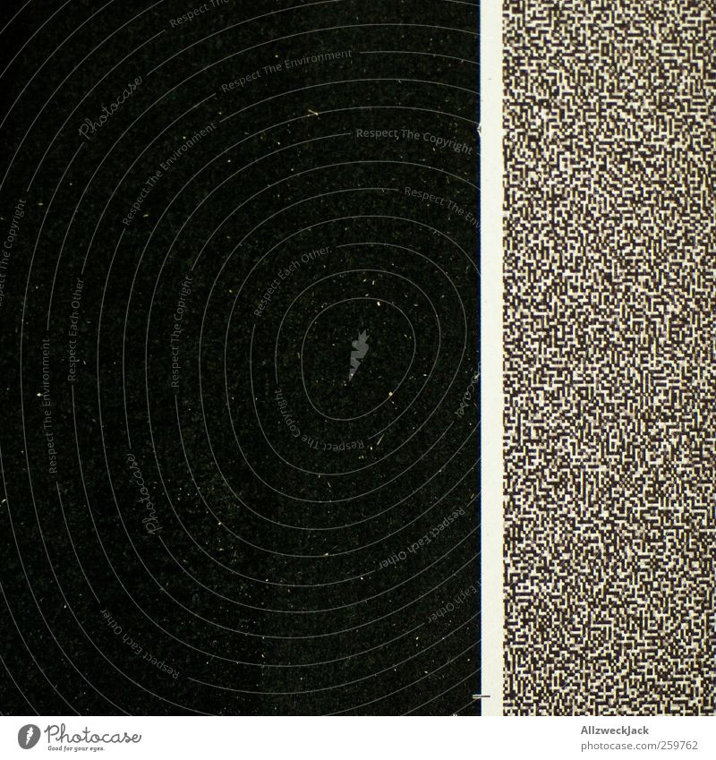 Ameisenkrieg an der Grenze Linie Streifen Bildpunkt Testbild Druckvorstufe Druckerzeugnisse Kontrast ästhetisch dunkel eckig einfach schwarz weiß chaotisch
