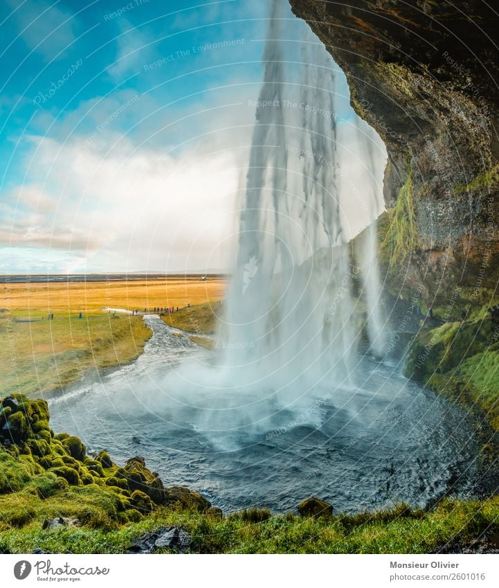 seljalandsfoss, Island Landschaft Natur Naturgewalt Reisefotografie Abenteuer Ferien & Urlaub & Reisen grün blau Menschenleer
