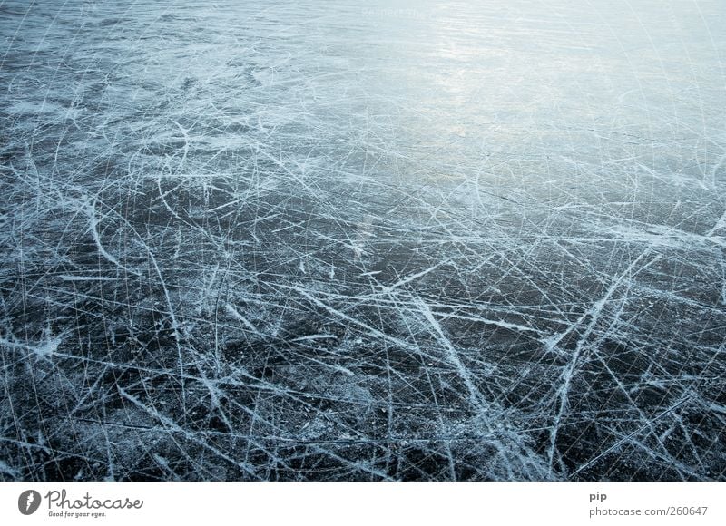 gretzkys büro Eishockey Hockey Winter Frost See unten schwarz weiß Freude verkratzt Kratzer gefroren kalt Wintersport Schlittschuhlaufen Eisfläche Glätte