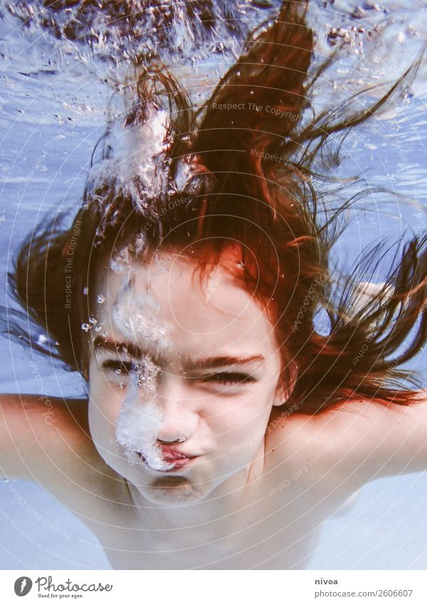 Junge taucht Unterwasser Gesicht Leben Zufriedenheit Schwimmbad Schwimmen & Baden Freizeit & Hobby tauchen Kind Mensch maskulin Kindheit 1 8-13 Jahre Wasser