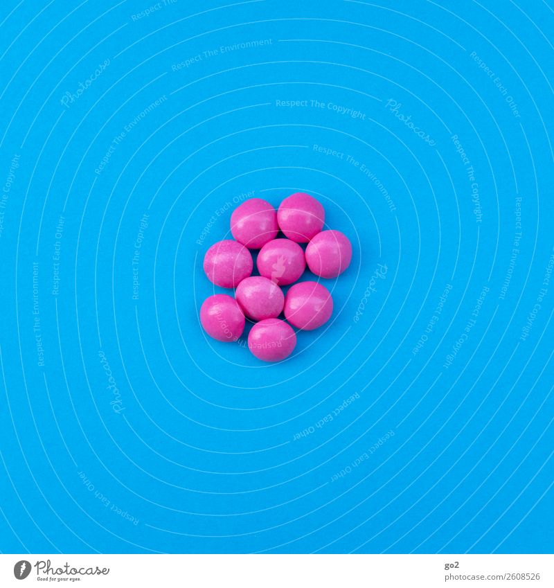 Rosa Pillen Lebensmittel Süßwaren Schokolade Ernährung Diät Gesundheit Gesundheitswesen Behandlung Medikament ästhetisch lecker rund blau rosa Drogensucht Idee