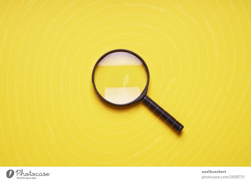 Lupe auf gelbem Hintergrund Design Freizeit & Hobby beobachten Zoomeffekt Hintergrundbild Symbole & Metaphern Suche Lupeneffekt vergrößert Webdesign Detektiv