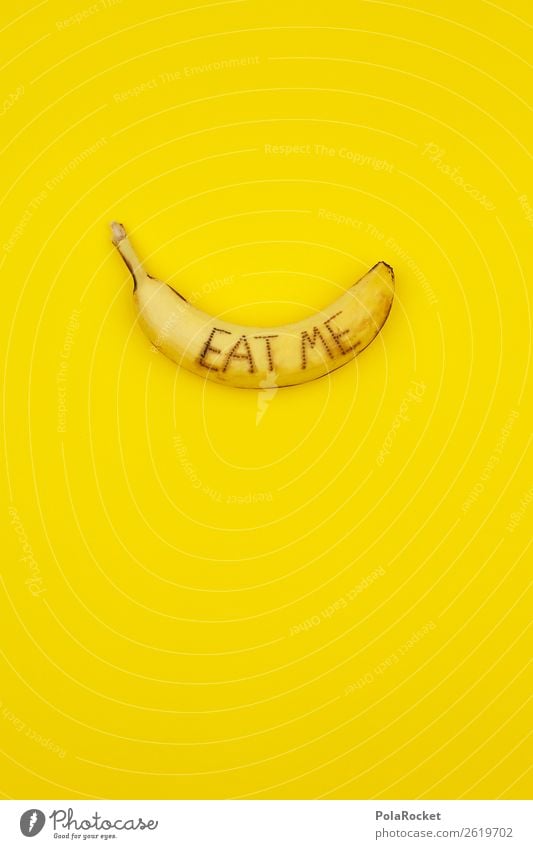 #A# E.A.T. M.E. Kunst ästhetisch Banane Bananenschale Bananenmagazin Vegetarische Ernährung gelb knallig Diät auffordern Essen Eyecatcher Farbfoto mehrfarbig