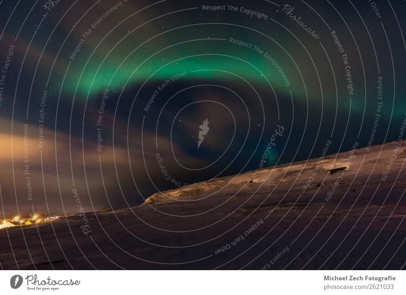 Unglaubliche Aurora Borealis-Aktivität über der Ekkeroy-Insel Winter Natur Nordlicht natürlich grün ekkeroy Arktis auroral Beautyfotografie borealis kalt
