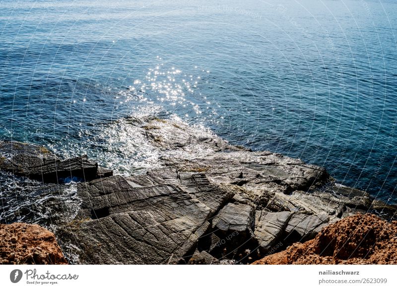 Küste, Crete im Summer Ferien & Urlaub & Reisen Tourismus Sommer Sommerurlaub Strand Meer Insel Wellen Umwelt Natur Landschaft Wärme Felsen Seeufer Bucht