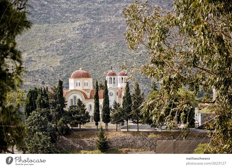 Dorfkirche irgend-wo auf Kreta Ferien & Urlaub & Reisen Tourismus Ausflug Städtereise Sommer Insel Natur Landschaft Hügel Griechenland Europa Kleinstadt