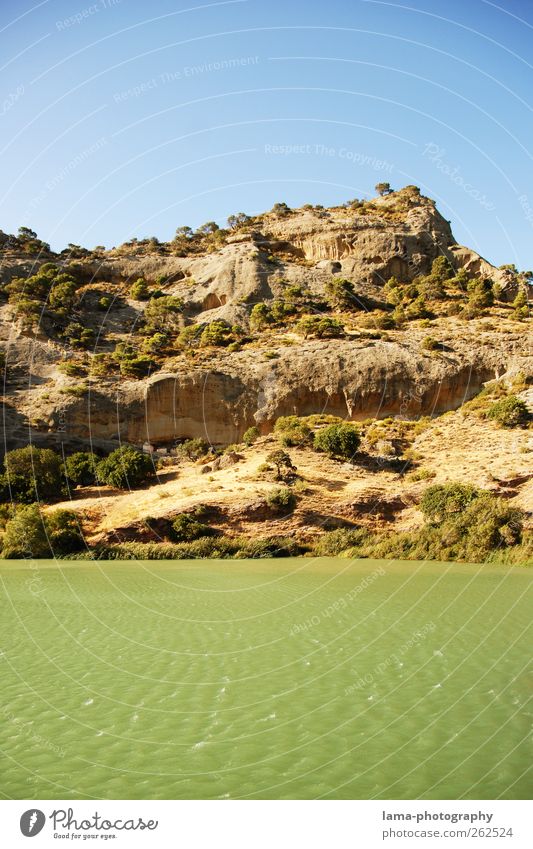 La ribera [XXIV] Natur Landschaft Urelemente Wasser Baum Sträucher Hügel Felsen Wellen Flussufer Guadalhorce Malaga Andalusien Spanien
