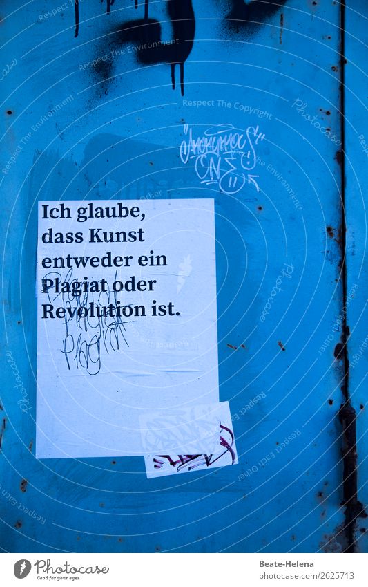 Das ist die Frage aller Fragen Kunst Stadtzentrum Mauer Wand Metall Schriftzeichen Schilder & Markierungen Graffiti Beratung Kommunizieren außergewöhnlich blau