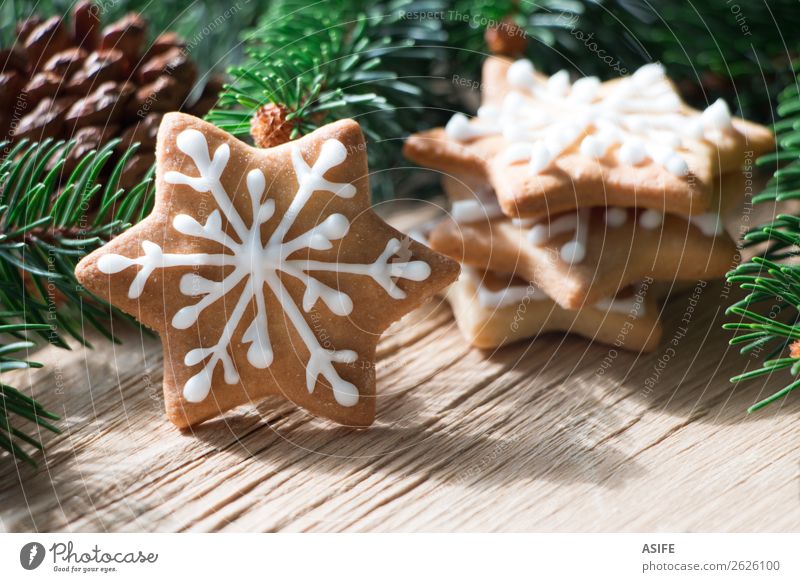 Weihnachtskeks Dessert Dekoration & Verzierung Weihnachten & Advent Menschengruppe Baum Holz lecker braun Tradition Plätzchen Zuckerguß Lebkuchen Lebensmittel
