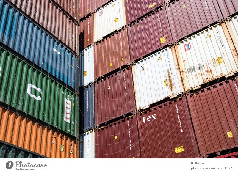 Container im Hamburger Hafen Wirtschaft Industrie Handel Güterverkehr & Logistik Schifffahrt Binnenschifffahrt Containerschiff kaufen "behälter business cargo