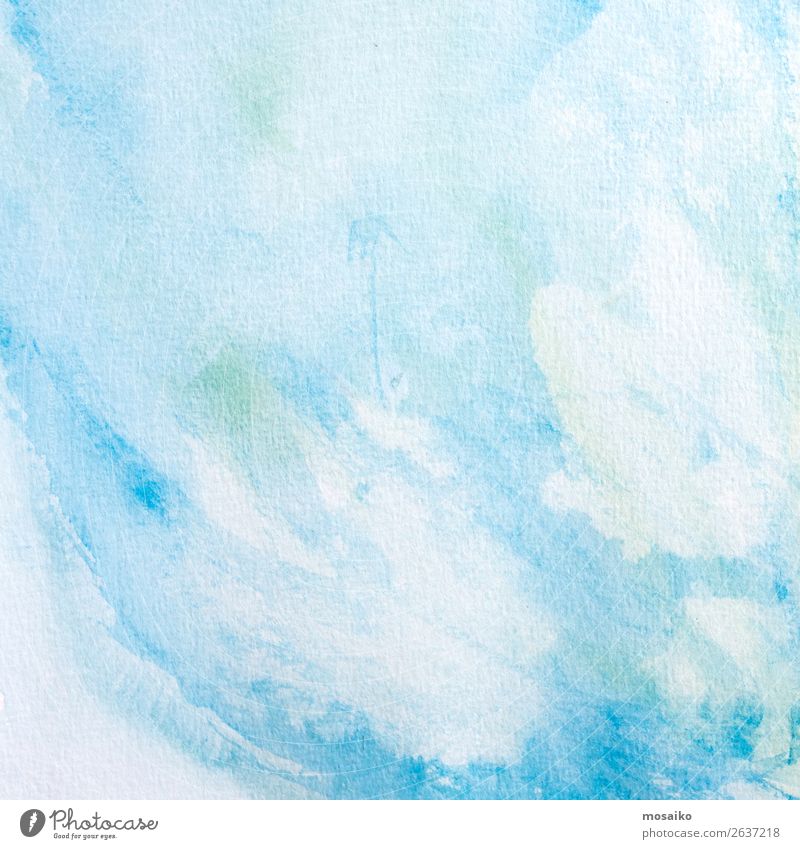blaue Aquarelle auf Papier Kunst Gemälde Gefühle träumen Temperafarbe Bildung Intuition Kreativität Inspiration Kultur Oberfläche Konsistenz Hintergrundbild