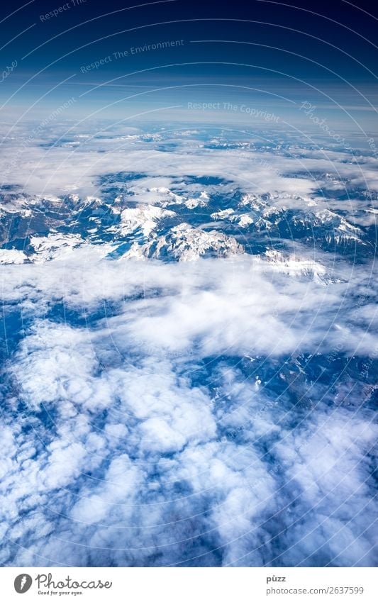 Von oben Ferien & Urlaub & Reisen Abenteuer Ferne Freiheit Umwelt Natur Landschaft Urelemente Luft Himmel Wolken Klima Klimawandel Schönes Wetter Alpen