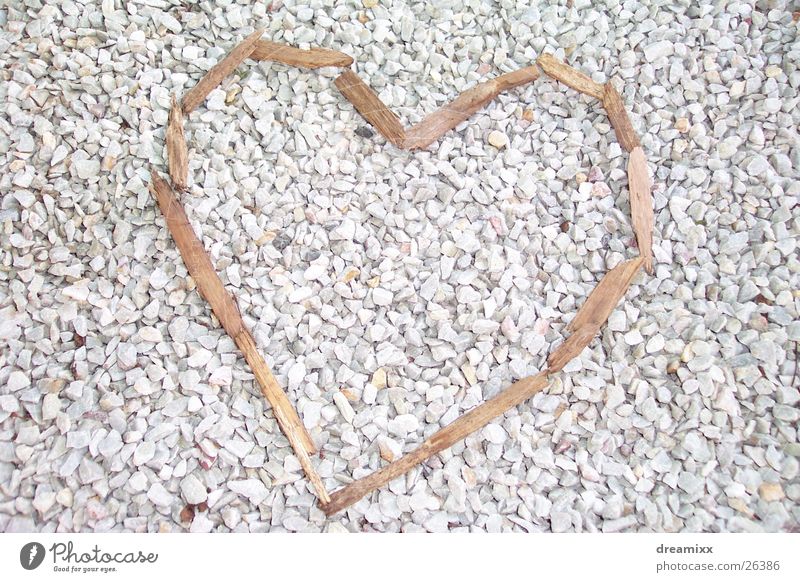 wood heart Holz Splitter Kies Herz Ast Liebe
