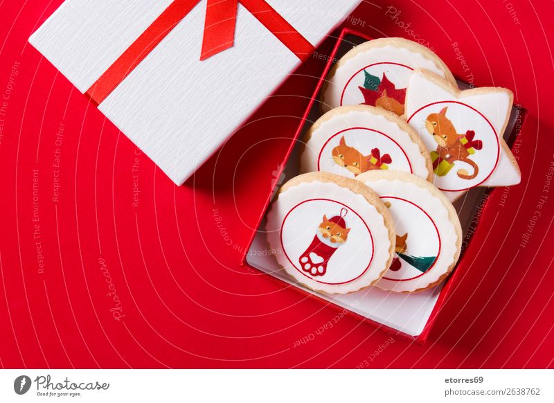 Weihnachtsbutterkekse mit Weihnachtsgrafik verziert Weihnachten & Advent Plätzchen Keks Butter Freude Lebensmittel Gesunde Ernährung Foodfotografie Party