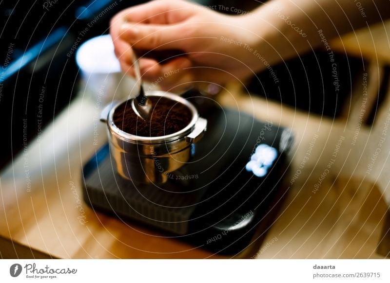 Kaffeemorgen Getränk Heißgetränk Latte Macchiato Espresso Löffel Skala Lifestyle elegant Stil Freude Leben harmonisch Freizeit & Hobby Freiheit Veranstaltung