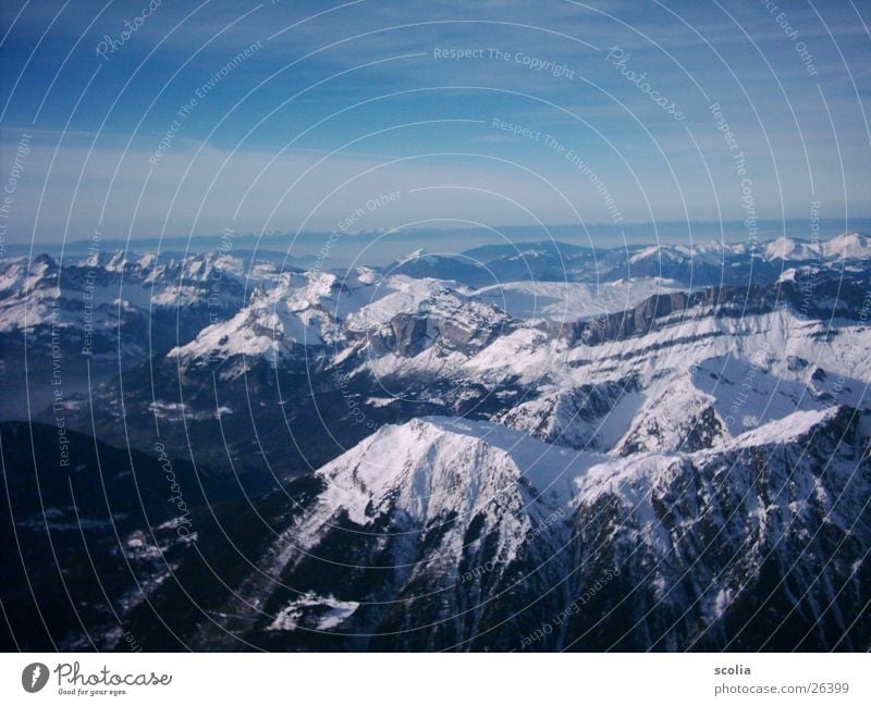 Gipfelblick - wunderbar Wolken Berge u. Gebirge Himmel Schnee blau Aussicht