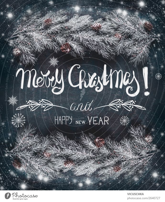 Merry Christmas and Happy New Year , Weihnachtskarte Stil Design Winter Dekoration & Verzierung Weihnachten & Advent Natur Schnee Ornament trendy retro Stimmung
