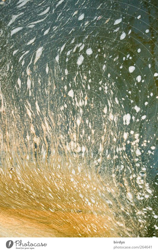 Abstrakter Flow Wasser außergewöhnlich einzigartig weich gelb grün Perspektive Umweltverschmutzung Verlauf fließen Luftblase Schaum Schaumblase