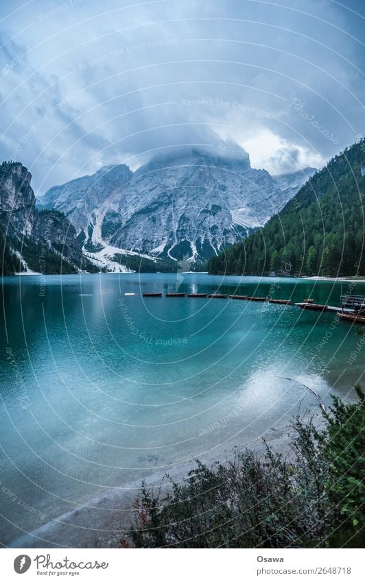 Prafser Wildsee - Lago di braies Umwelt Natur Landschaft Pflanze Urelemente Erde Luft Wasser Himmel Wolken Sommer Wetter Alpen Berge u. Gebirge Südtirol See