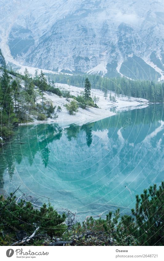 Pragser Wildsee - Lago die Braies Umwelt Natur Landschaft Baum Wasser Himmel Wolken Alpen Berge u. Gebirge Südtirol See wandern blau grün ruhig Naturerlebnis