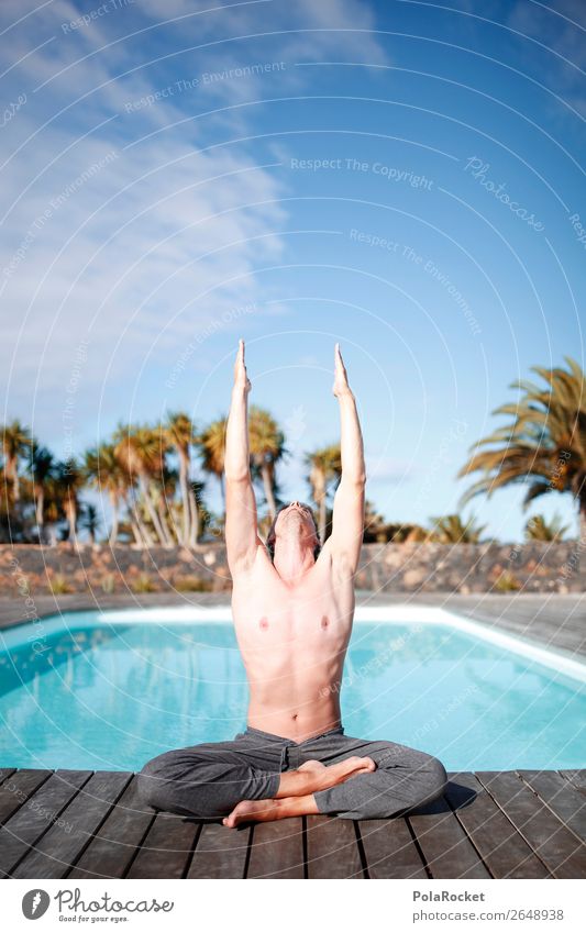 #AS# Energiesammler Kunst genießen Schwimmbad Erholung Fitness Mensch maskulin Junge ästhetisch ruhig Yoga Trainer ausbaufähig unsportlich Sport-Training