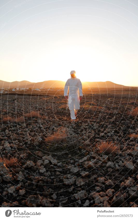 #AS# Reisender Kunst ästhetisch Mars Marslandschaft Marsianer Karnevalskostüm Kostüm verkleidet Astronaut Gelände steinig Fuerteventura laufen Tourist reisend