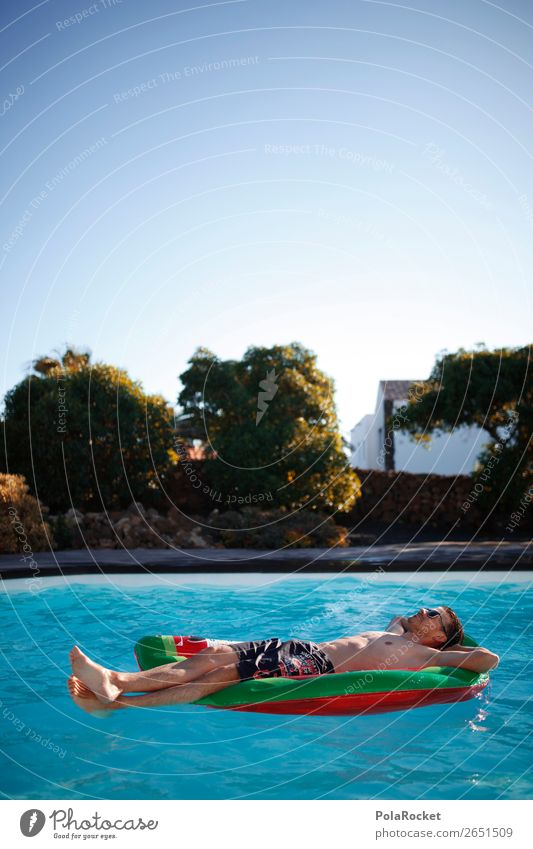 #AS# PoolBOY II Lifestyle Glück Mensch maskulin Junger Mann Jugendliche Zufriedenheit Schwimmen & Baden Schwimmbad genießen Luftmatratze Erholung Garten