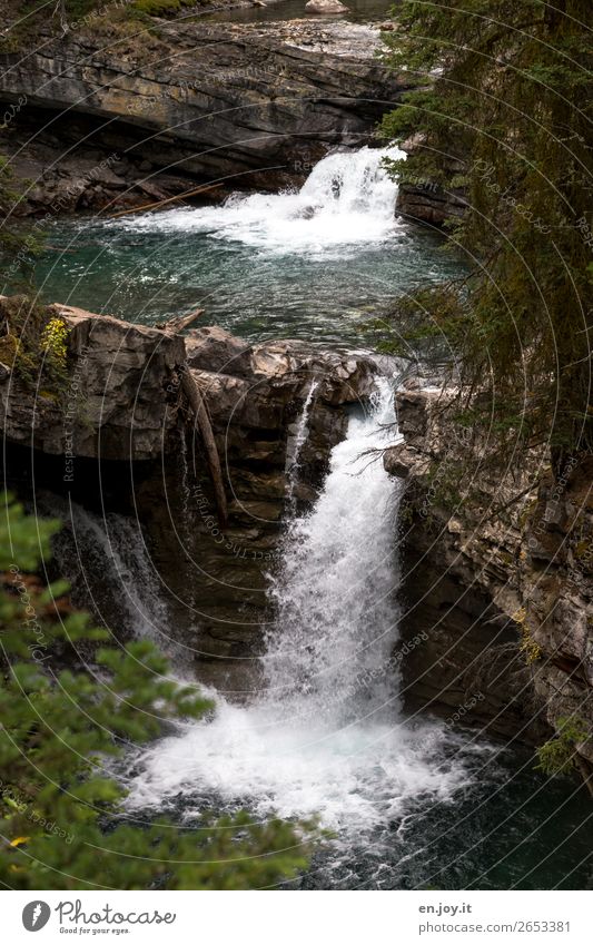 stufenweise Ferien & Urlaub & Reisen Natur Landschaft Urelemente Wasser Felsen Wasserfall Klima nachhaltig Umwelt Umweltschutz Kanada Nordamerika