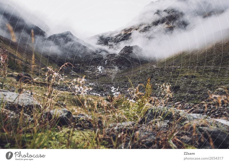 Aufstieg zur Braunschweiger Hütte | Pitztal | E5 Abenteuer wandern Umwelt Natur Landschaft Wolken Herbst schlechtes Wetter Nebel Alpen Berge u. Gebirge